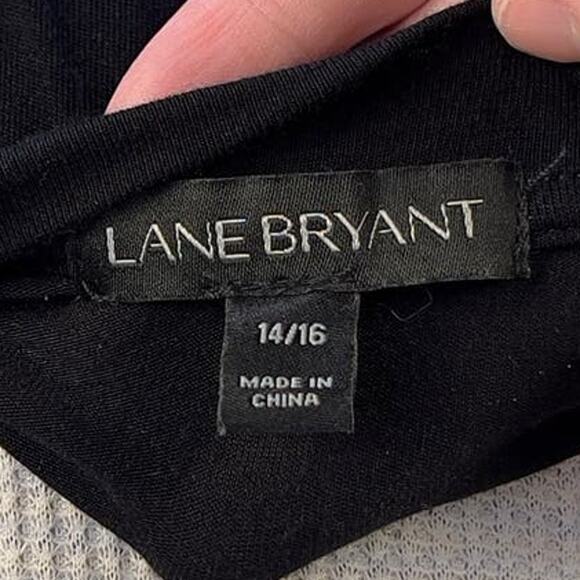 Lane Bryant sz. 14/16 women's tunic length top black, asymmetrical  #1928 - Picture 5 of 7